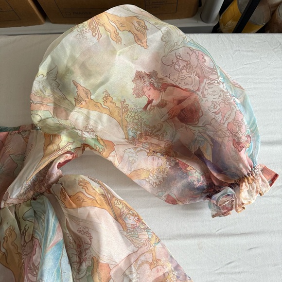 Selkie Mucha Puff Babydoll Dress Womens XS Mini Sheer Coquette Fairy Whimsical - Picture 7 of 16